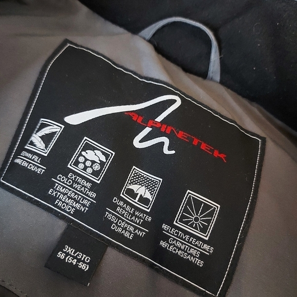 Alpinetek Parka down insulated men's winter coat Big and Tall size 3XL (56) - Picture 12 of 13